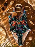 Maillot 1 piece Emeraude Tropicale