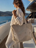 Cabas Yacht – Dentelle & Franges Naturelles