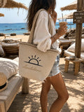 Cabas Soleil Signature – Sable Naturel